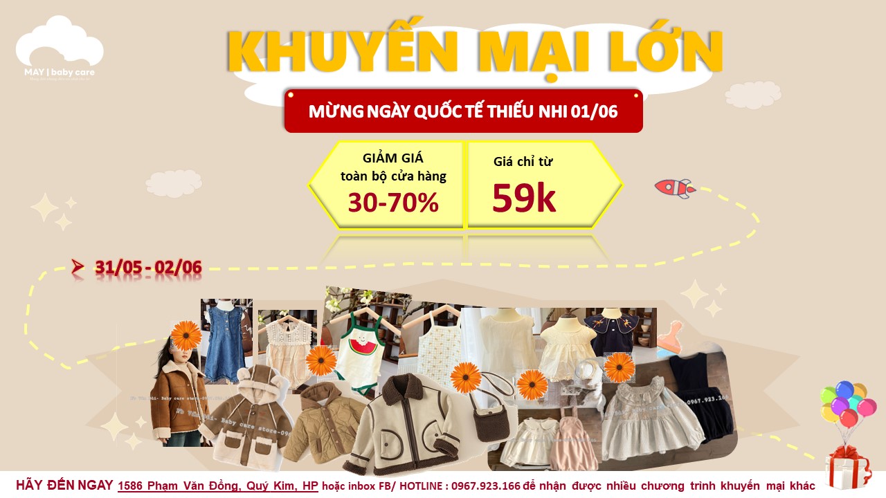 SALE KHỦNG mừng Quốc tế thiếu nhi 1/6